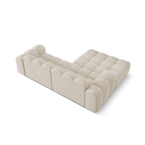 Cosmopolitan Design - Linker hoekbank Treno 3-zits, flueel donkerbeige - 184x240x70cm