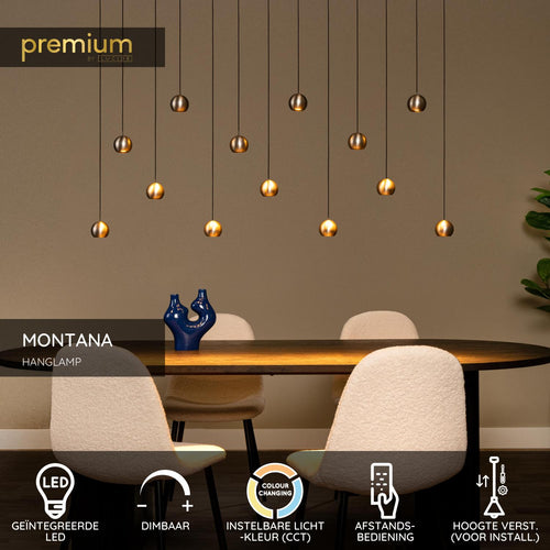 Lucide hanglamp MONTANA - Geïntegreerde LED - Grijs ijzer