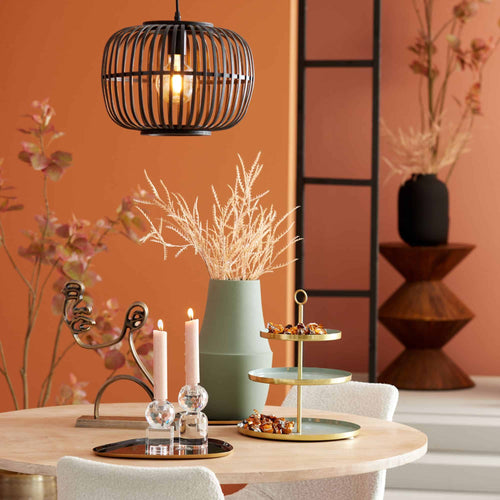 Luqaza hanglamp Sassa - zwart - Ø34cm