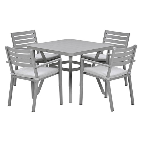 Garden Impressions Tuinset Amarillo 5-delig - Mina tuintafel 90x90 taupe
