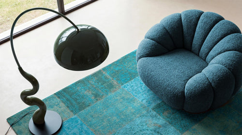 Vintage vloerkleed 8015 Azur - Blauw - 76 x 300 cm