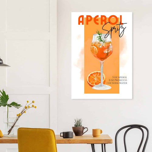 Artfulprints Poster met Lijst Aperol Spritz - Orange   - 30x40 cm - Oranje