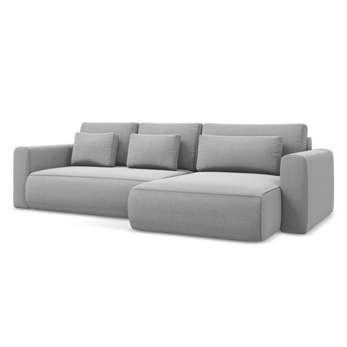 LaMiaSofa hoekbank rechts Perugia - velours - grijs - 278x149x82