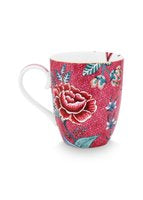 Pip Studio Flower Festival Mokken - Servies - Set van 4 Kopjes - Donkerroze - 350ml - vtwonen shop