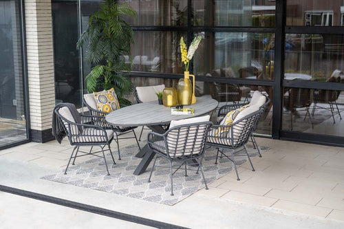 Margriet dining fauteuil- carbon black - zwart -desert sand - vtwonen shop