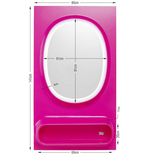 Kare Design Spiegel Aero LED 141x80cm roze