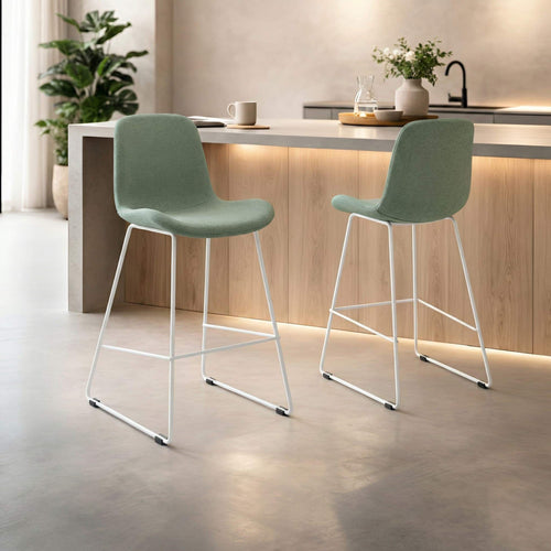 Nolon Nino-Fé Barkruk Saliegroen - Wit Onderstel - 65 Cm