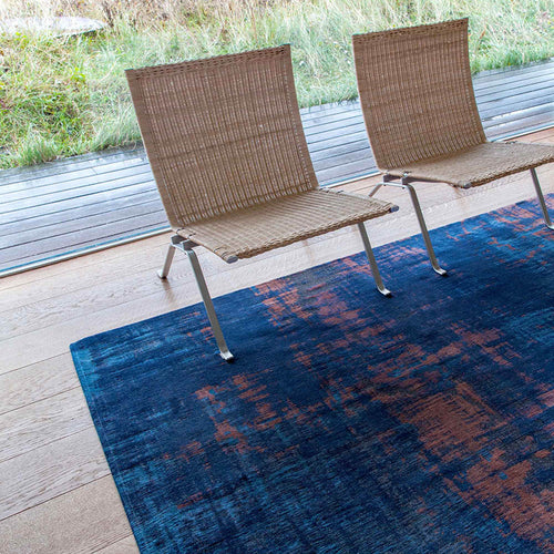 Louis De Poortere vloerkleed Sunset Blue - zwart - 80x150cm