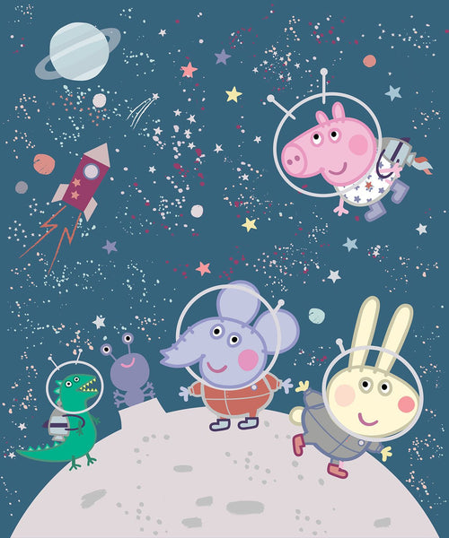 Sanders & Sanders fotobehang Peppa Pig donkerblauw - 270 x 225 cm - 601214