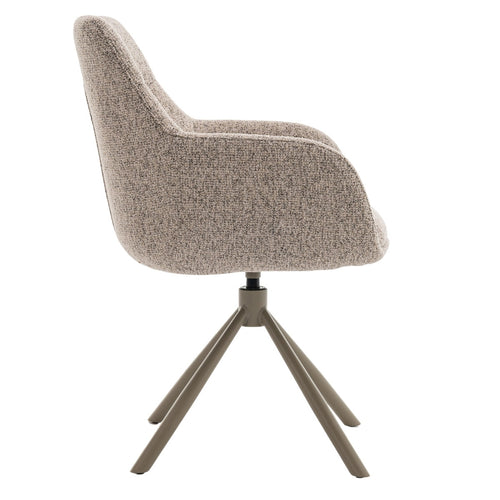 DÉJA Living Eetkamerstoel Noé - Taupe/Taupe - Draaibaar - Set van 2 - vtwonen shop