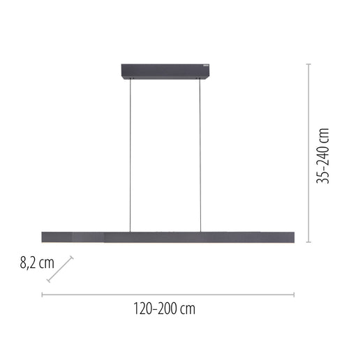 Neuhaus PURE hanglamp e-Lift - 3 lichts - 200  x 240   cm - zwart