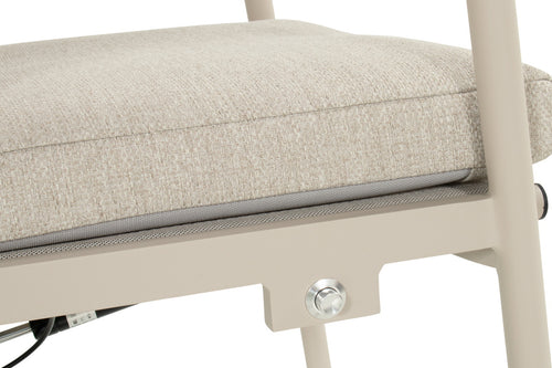 Hartman Tuinstoel Flora -  Beige Aluminium - Zithoogte 48cm - Set van 2