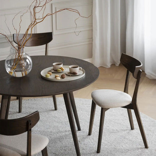 Rowico Home Yumi Ronde Houten Eettafel Ø 115 - Donker Eiken - vtwonen shop