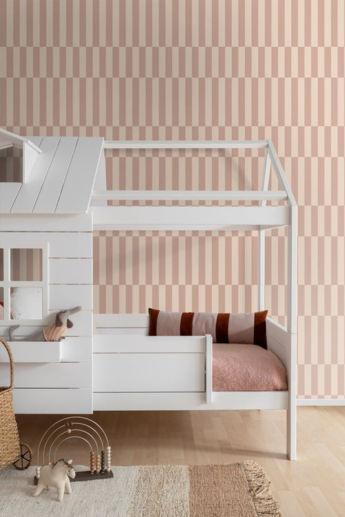 ESTAhome behang strepen oudroze - 50 x 900 cm - 131213