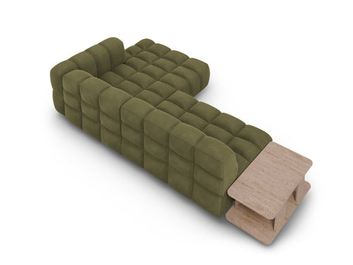 Cosmopolitan Design Modulaire hoekbank rechts Sky 4-zits, flueel, lichtgroen - 162x297x70cm