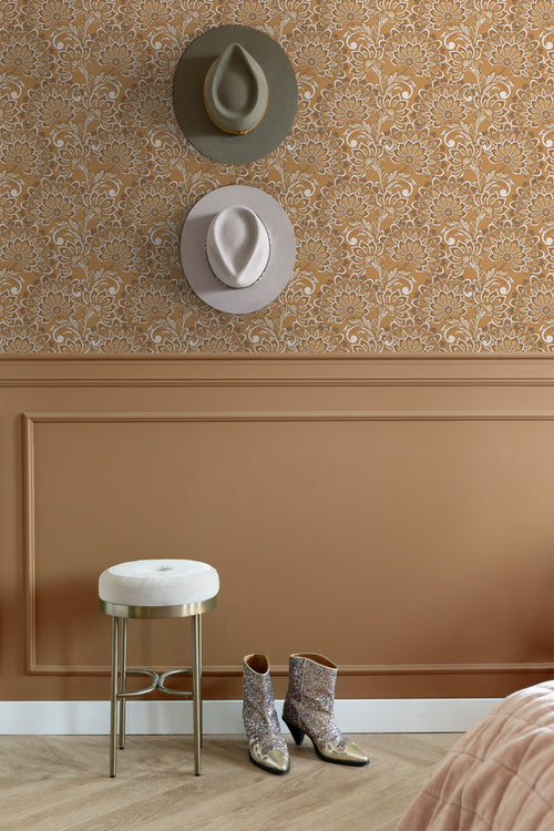 ESTAhome behang vintage bloemen bruin - 50 x 900 cm - 131089 - vtwonen shop