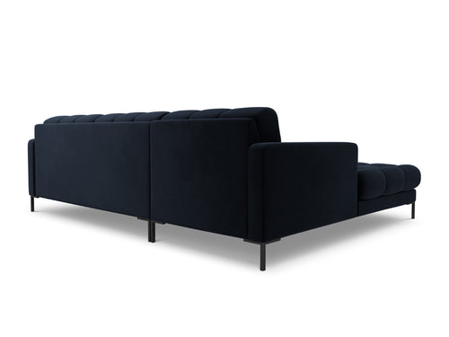 Cosmopolitan Design linker hoekbank Bali 5-zits, flueel, donkerblauw - 185x293x75cm