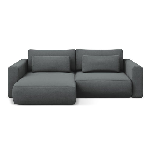 LaMiaSofa hoekbank links Perugia - textuurstof - grijs - 240x149x82