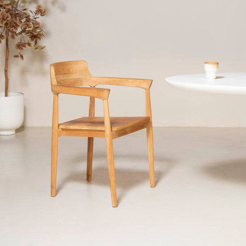 DÉJA Living Eetkamerstoel Hazel - Teakhout - Naturel - Set van 2 - vtwonen shop