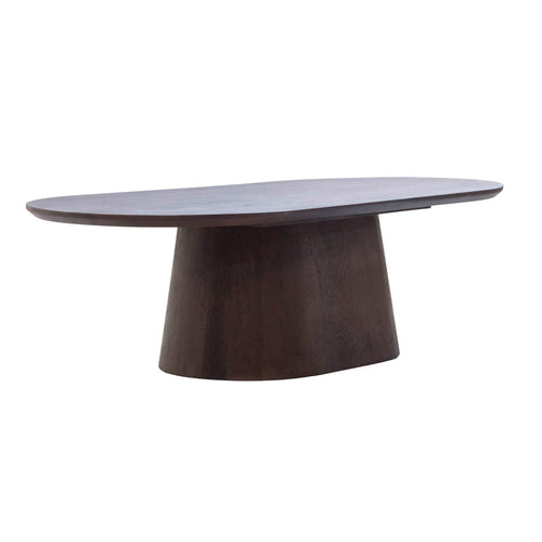 Giga Meubel Salontafel Stijn - Deens Ovaal Donkerbruin Hout - 100x60x35cm