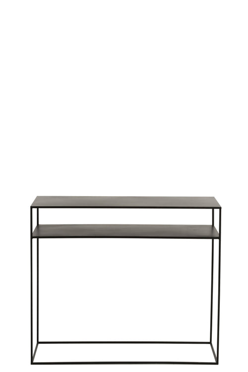 J-Line console Rechthoekig 2 Planken - metaal - zwart