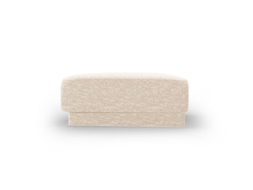 Micadoni Poef Miley structurele stof ivoor - 79x88x40cm
