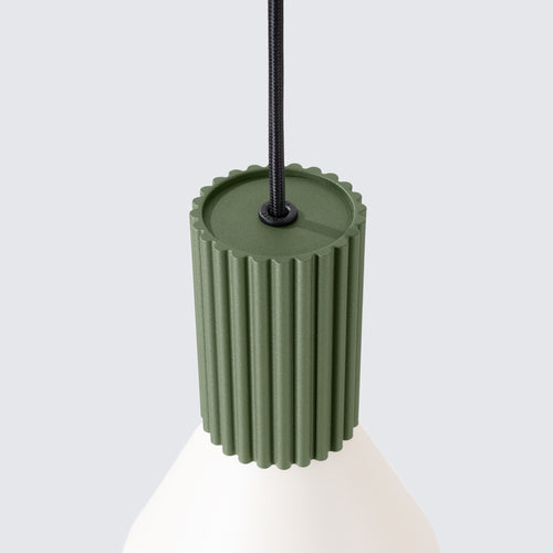 Sollux Lighting Hanglamp ESTRIA 1 beige/olijfgroen - 14x14x120cm