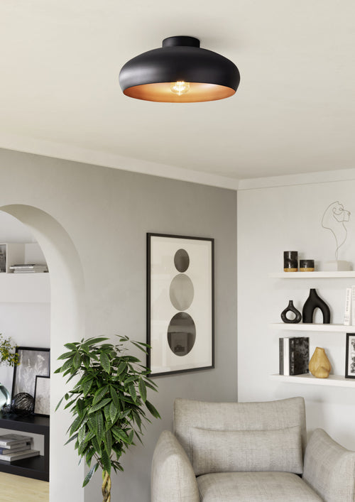EGLO plafondlamp Mogano - e27 - ø 40 cm - zwart/koper - vtwonen shop