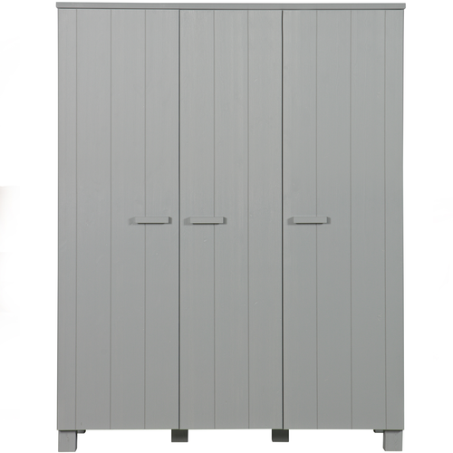 WOOOD 3-deurs kast Dennis - Grenen - Betongrijs - 202x158x55 - vtwonen shop