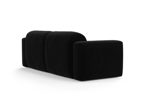 Cosmopolitan Design Modulaire bank Strino 3-zits, flueel zwart - 98x220x78cm