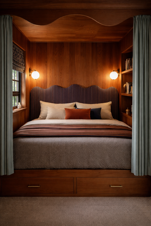 Gestoffeerd hoofdbord met golvende vorm 160x73,5 cm