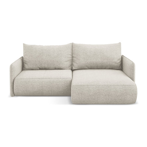 LaMiaSofa hoekbank rechts Palermo - chenille stof - zilver - 207x148x86