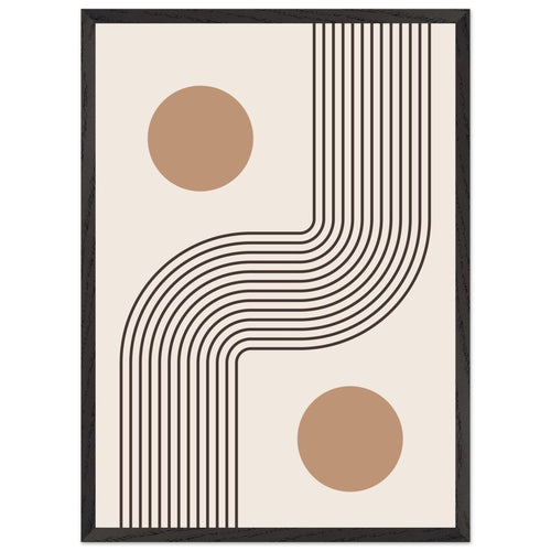 Artfulprints Poster met Lijst Boho – Soft symmetry   - 50x70 cm - Grijs