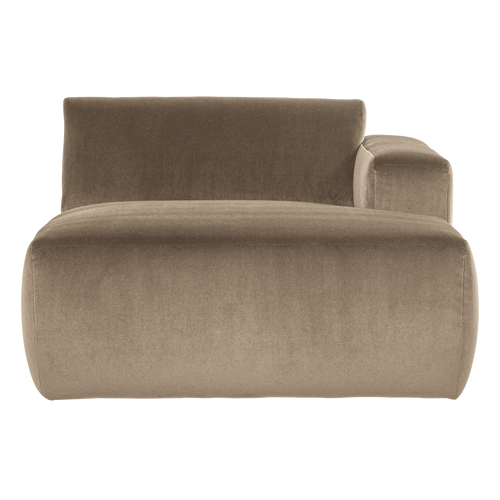 WOOOD chaise longue bank rechts Mojo Base - Velvet - Khaki - 74x112x162