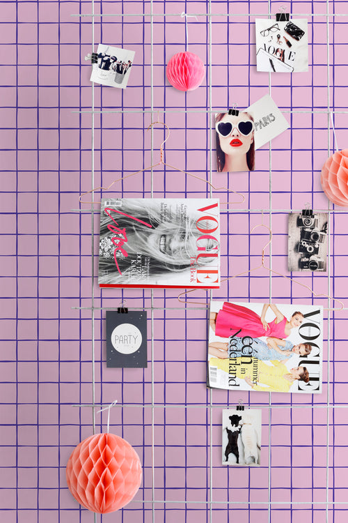 ESTAhome behang geblokt motief paars - 50 x 900 cm - 131593 - vtwonen shop