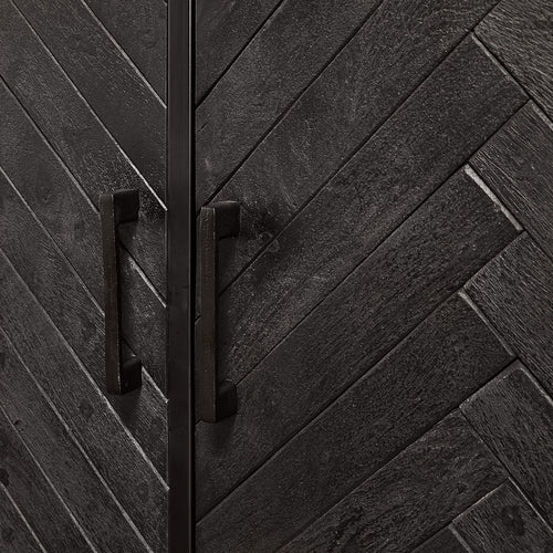 StarFurn Kabinetkast New York - Zwart Hout - 90x45x200cm - vtwonen shop