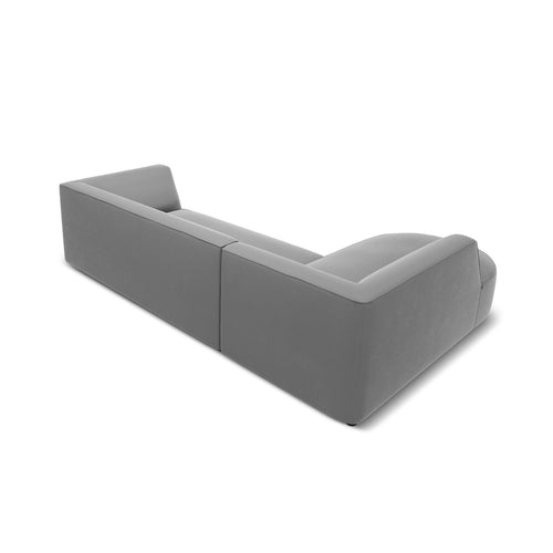 Cosmopolitan Design - Modulaire hoekbank links Siena 4-zits, flueel grijs - 180x273x69cm
