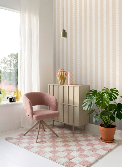 ESTAhome behang grafische print beige - 0.53 x 10.05 m - 131742