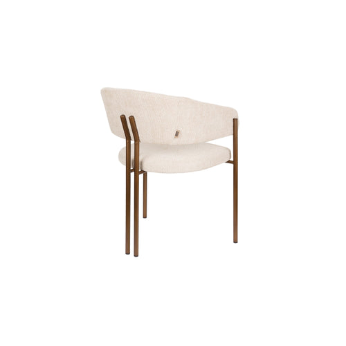 Dutchbone Naida Eetkamerstoelen Armleuning Beige - Set van 2