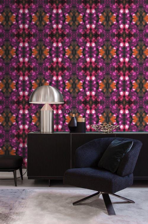 Origin Wallcoverings behang kaleidoskoop-motief roze en oranje - 53 cm x 10,05 m - 337202 - vtwonen shop