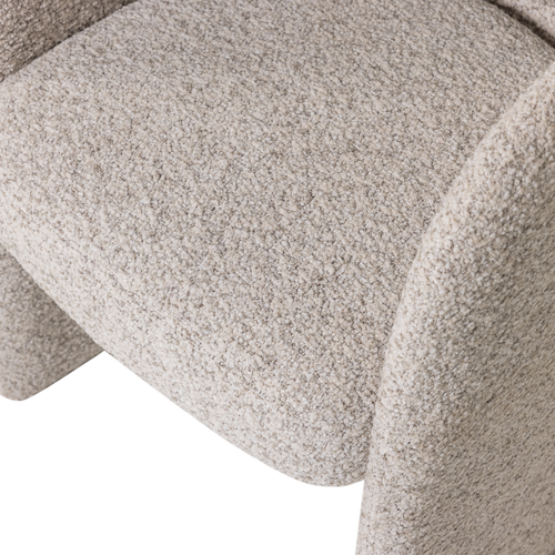 WOOOD eetkamerstoel grove Lanor - Bouclé - Naturel - 76x58x57