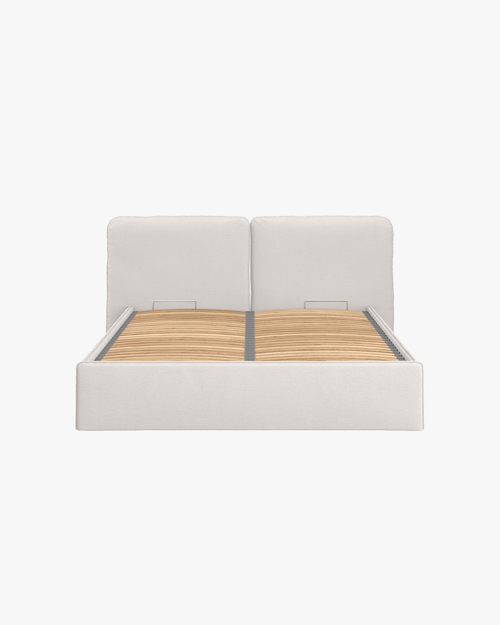 noo.ma gestoffeerd bed Cloud Beige met opbergruimte - 140x200 cm dubbel