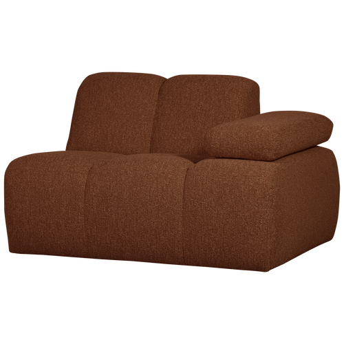 WOOOD 1-zits bank met arm rechts Mojo - Bouclé - Roest Bruin Melange - vtwonen shop