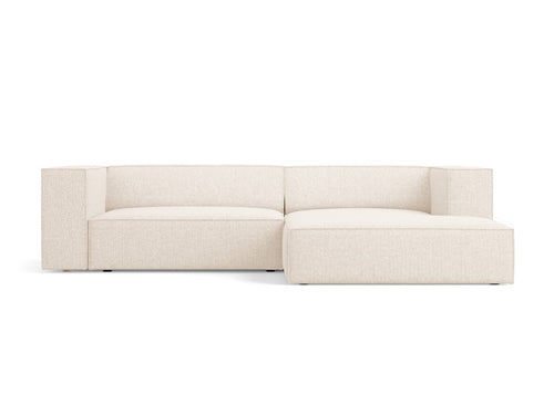 Cosmopolitan Design rechter hoekbank Arendal 3-zits, chenille, lichtbeige - 166x224x70cm