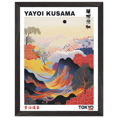 Artfulprints Poster met Lijst Yayoi Kusama - Tokyo 1998   - 30x40 cm - Rood