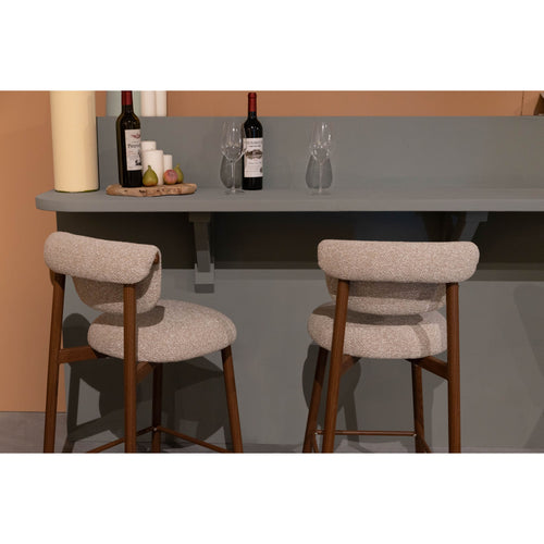 Housecraft Living Lee Barkrukken rugleuning 65 cm Beige - Set van 2