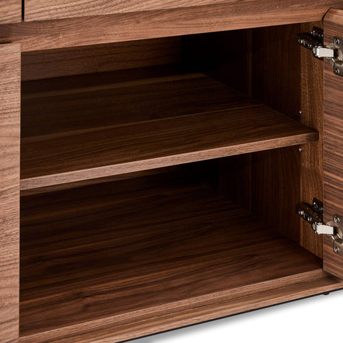 Furnhouse 4-deurs dressoir Tokyo - Amerikaanse walnoot - MDF, Amerikaans walnootfineer - 45x205x82
