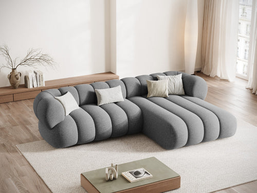 Cosmopolitan Design Hoekbank Koge 5-zits, chenille lichtgrijs - 165x270x70cm
