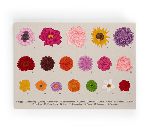 Canvas 60x40 Bloemen afdruk