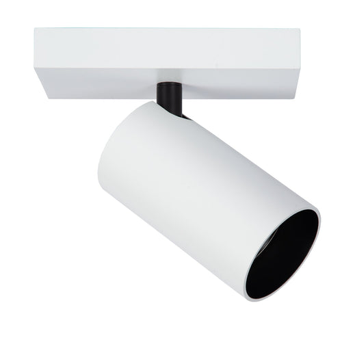 Atmooz plafondlamp Era 1 - wit - zwart binnenin - 15 x 10 x H 12 cm - GU10